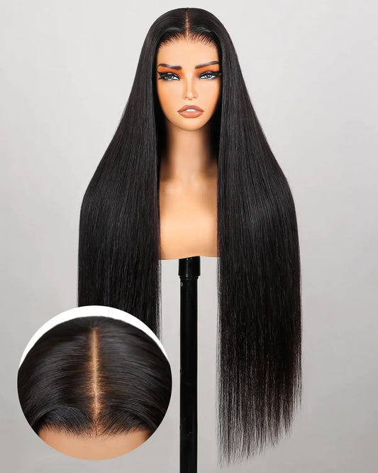 FLYBAO 5x6 Glueless Wigs Human Hair Pre Plucked Pre Cut 260% Density 100% Human Hair Glueless Wig 12A Closure Wigs Human Hair Bleached Knots Straight Wig Human Hair 22 Inch