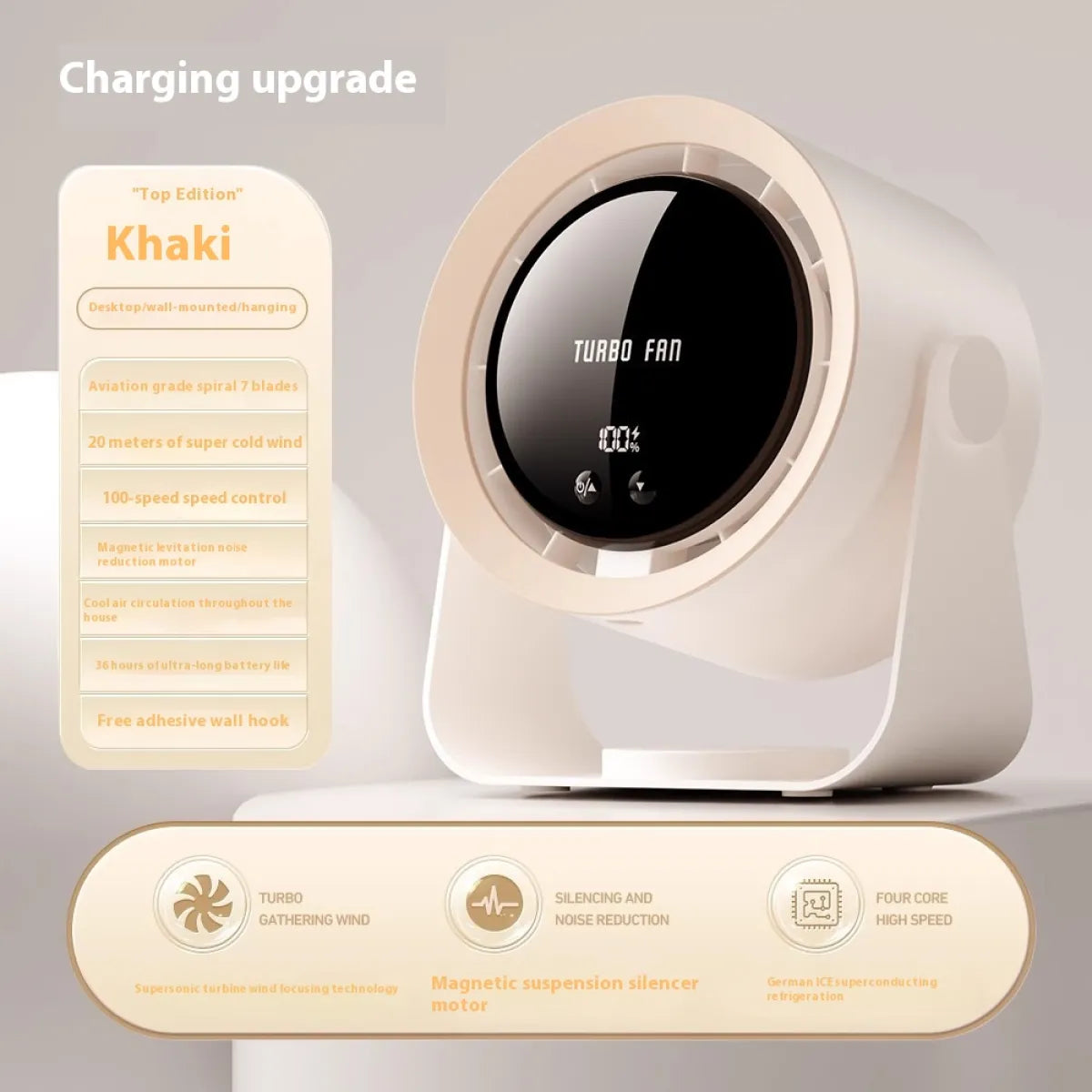 USB Rechargeable Oscillating Desktop Fan