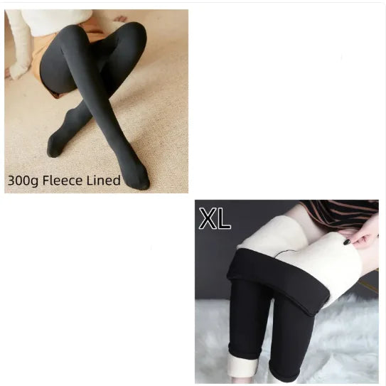 Fleece-Lined Sheer Tights