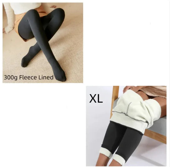 Fleece-Lined Sheer Tights